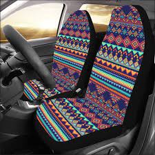 Mexican Boho Car Seat Covers Pair 2