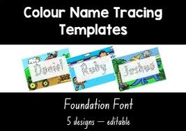 Nsw Foundation Colour Name Tracing Templates Editable 5 Designs