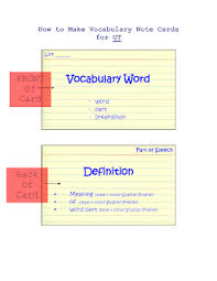 Traditional Notecards Memorizing Vocab