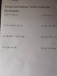 Solved Solving Linear Equations