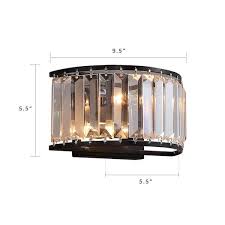 Black Dimmable Crystal Wall Sconce