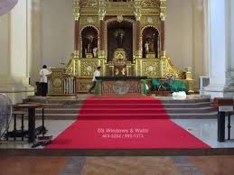 altar shrine carpet renovation before