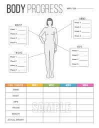 Weight Measurement Chart Printable Workout Measurement Chart