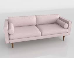 3d sofa west elm monroe light pink