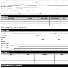 Free Printable Application Form Template Job Applications