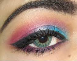 pink blue colorful eye makeup tutorial