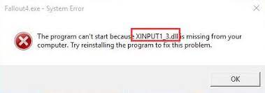 fix xinput1 3 dll missing or not found