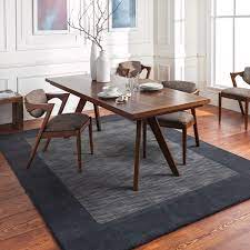 wool charcoal indoor solid area rug