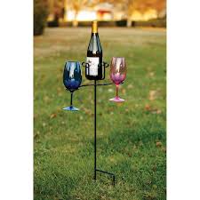 Wine Bottle And Glass Ground Stake