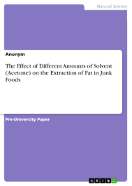 extraction of fat in junk foods