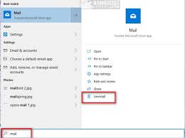 how to uninstall mail and calendar apps