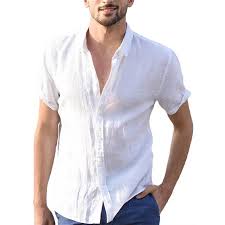 Mens Summer Short Sleeve Button Down Casual Shirts