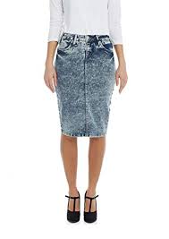 Esteez Jean Skirt For Women Powerstretch Denim Miami Bleach Blue 18