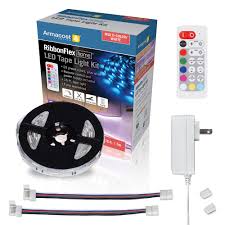 Ribbonflex Home Multi Color White Led Tape Light Kit With Remote 16 Ft 5m Armacost Lighting