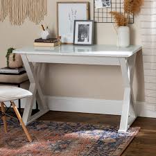 Because it was too cold to use spray paint outdoor and we did not have a good indoor space, we used after degreasing, we painted the metal legs using a brush and a small paint roller. Glass Desk With Metal Legs Wayfair