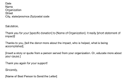 thank you letter for donations