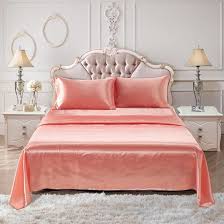 china pink bedding silk like satin