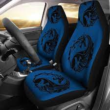 Blue Dragon Yin Yang Car Seat Covers