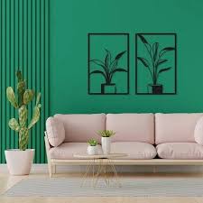 Decor Twin Plant Metal Wall Art