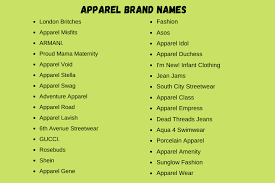 317 apparel brand names noticed in a