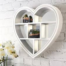 New Heart Mirror Wall Shelf White 6