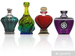 Wall Mural Collection of potion bottles - PIXERS.UK