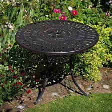 Round Metal Outdoor Garden Table