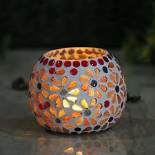 Mosaic Glass Candle Holder 3 5 2 75