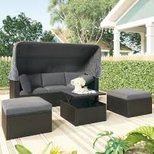 Retractable Canopy Patio Furniture Set