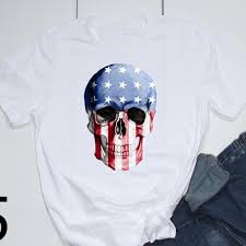 4th Of July Independence Day Patriotic Skull Tee Nwt
