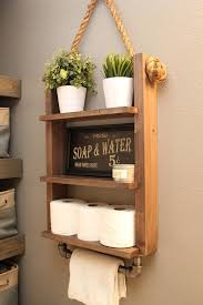 Farmhouse Bathroom Storage Shelf Decor