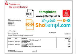 Promoting the account opening and being in contact with the bank up until account opening. Germany Sparkasse Westmunsterland Proof Of Address Bank Statement Template In Word And Pdf Format Statement Template Bank Statement Templates