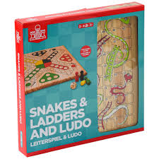 wooden snakes ladders and ludo game