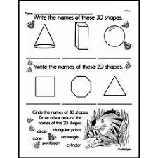 Examples of 3d shapes are cube, cuboid, cylinder, prism, and sphere. First Grade Geometry Worksheets 3d Shapes Edhelper Com