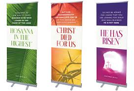 easter week colors triptych banner