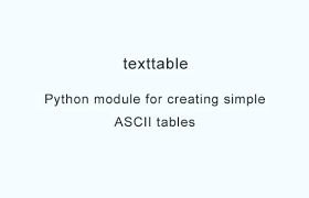 Python Module For Creating Simple Ascii Tables