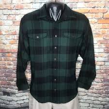 Details About Vintage Ll Bean Mens Maine Guide Shirt Wool Blend Buffalo Plaid Green Size Large
