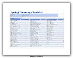 cleaning checklist template excel