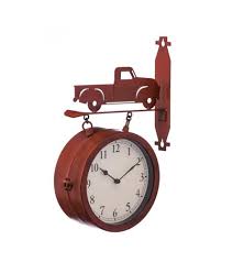 2 Sided Outdoor Wall Clock And