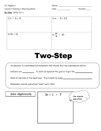 4 Solving 2 Step Equations