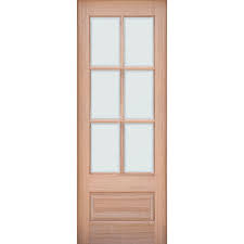 6 Lite Low E Mahogany Wood Door