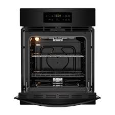 single electric wall oven black