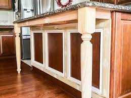 kitchen island with trim and legs