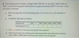 8 the boiling point of water changes