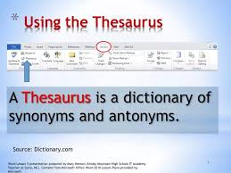 thesaurus powerpoint presentation