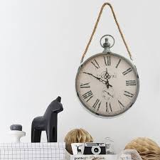 Hemp Rope Round Metal Wall Clock