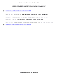 issa nutrition final exam form fill