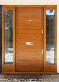 Wide Wooden Contemporary Front Door