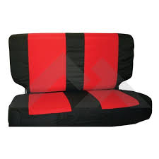 Seat Cover Set Rear Black Red Rt Off