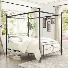 Hosta Queen Canopy Metal Bed By